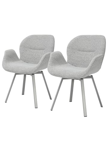 home24 Armlehnenstuhl SKELA 2er-Set in Grau
