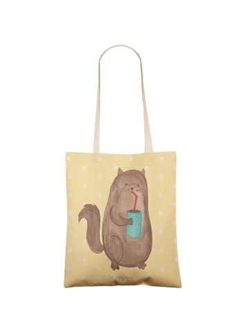 Mr. & Mrs. Panda Tote Bag Katze Dose ohne Spruch in Gelb Pastell