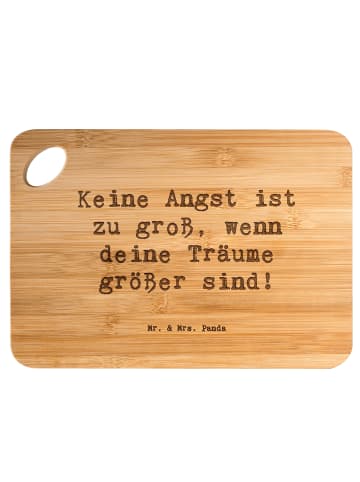 Mr. & Mrs. Panda Frühstücksbrett Spruch Angst überwinden mit Spruch in Braun
