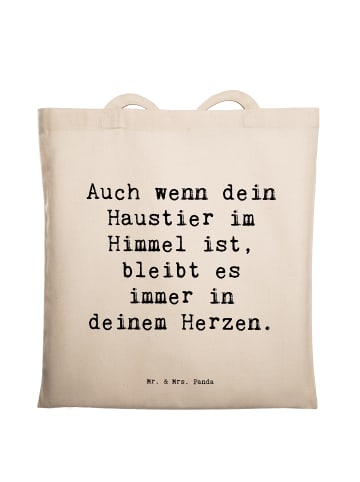 Mr. & Mrs. Panda Shopper Bag Spruch Trauerbewältigung Haustierve... in Creme