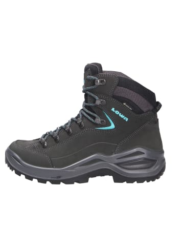 LOWA SHOES "Renegade Evo GTX Mid" in asphalt/türkis