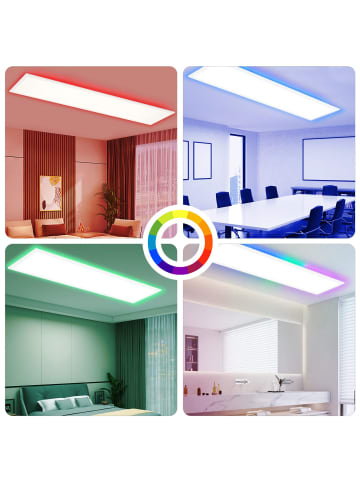 ZMH LED Deckenleuchte in weiß 36W Dimmbar RGB Flach Deckenpanel L 120cm