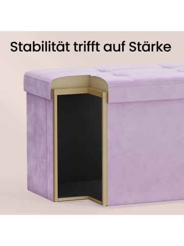 SONGMICS Sitzbank Minota in Lila - (B)110 x (H)38 x (T)38 cm
