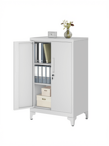 SONGMICS Aktenschrank Berend in Hellgrau - (B)60.1 x (H)99 x (T)40.2 cm