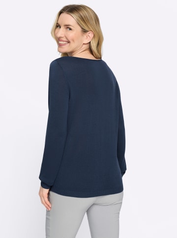 Sieh an! Langarm-Pullover in dunkelblau