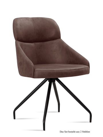 58 aufm Kessel ESSZIMMERSTUHL (2er-Set) Dionne 52x82x63 Schwarz/Braun