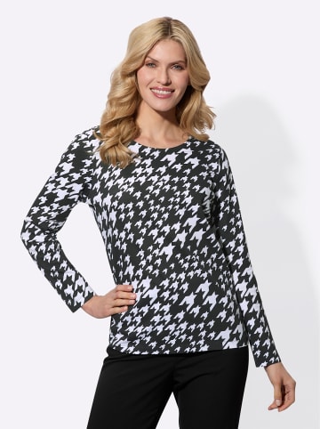 Sieh an! Langarm-Shirt in schwarz-weiß-bedruckt