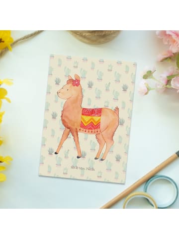 Mr. & Mrs. Panda bildkarte Alpaka Stolz ohne Spruch in Kaktus Grün