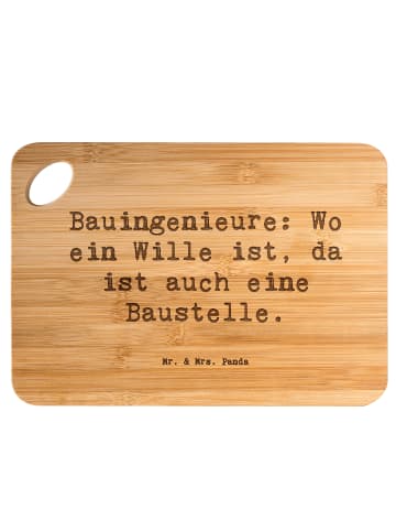 Mr. & Mrs. Panda Servierbrett Spruch Bauingenieur Wille mit Spruch in Braun