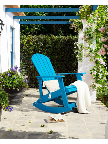 Beliani Schaukelstuhl ADIRONDACK in Blau - (W) 76 x (H) 100 x (L) 94 cm