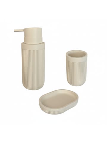 relaxdays 3-tlg. Bad Accessoires in Beige