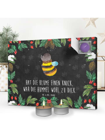 Mr. & Mrs. Panda Adventskalender Hummel flauschig mit Spruch in Kreidetafel