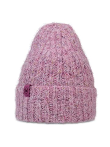 Buff Knitted & Fleece Band Beanie Eyla in Lila