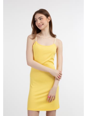 myMo Damen Minikleid Aus Rippstrick in Hellgelb