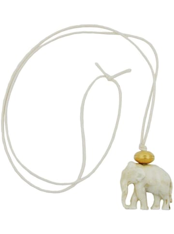 Gallay Kette Elefant weiß-goldfarben-marmoriert, 90cm lang in weiß