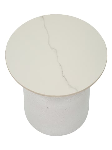 Mauro Ferretti Couchtisch aus weißem Metall, Ø 40 x 47 cm
