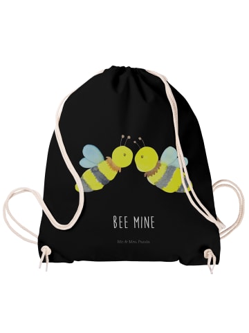 Mr. & Mrs. Panda Jutebeutel Biene Liebe mit Spruch in Schwarz