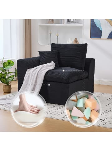 ABRIHOME Einzelsitzsofa Stoffsofa mit Kissen in Schwarz