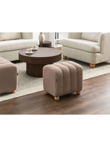 Beliani Pouf IDYLLWILD in Beige/Braun - (W) 49 x (H) 46 x (L) 38 cm