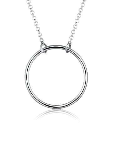 Elli Halskette 925 Sterling Silber Charmträger, Kreis in Silber