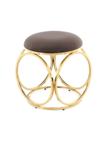 Kayoom Hocker Whitney in taupe - gold