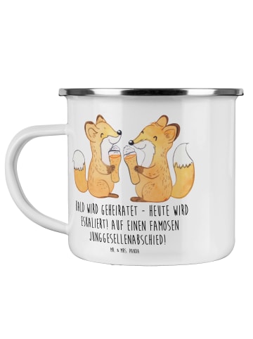 Mr. & Mrs. Panda Camping Emaille Tasse Junggesellenabschied Eska... in Transparent