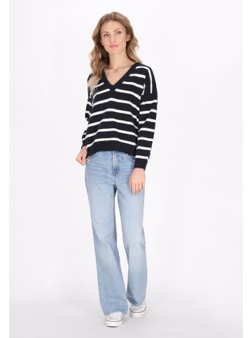 DreiMaster Women Pullover in navy offwhite stripe