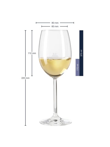 LEONARDO 6er Set Weißweingläser geeicht Daily Gastro-Edition 0,2 l transparent in transparent