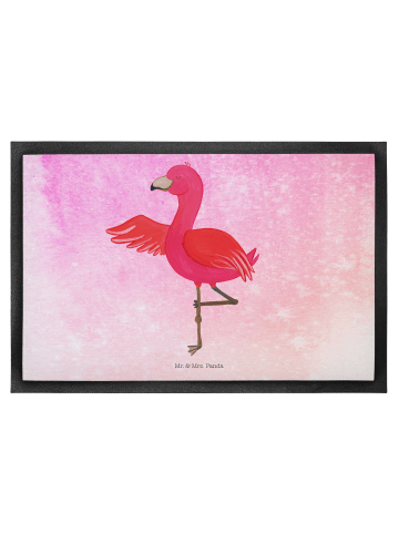 Mr. & Mrs. Panda Schmutzfangmatte Flamingo Yoga ohne Spruch in Aquarell Pink