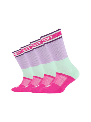 SALOMON Kindersportsocken 4er Pack cushioned in Viola / Honeydew