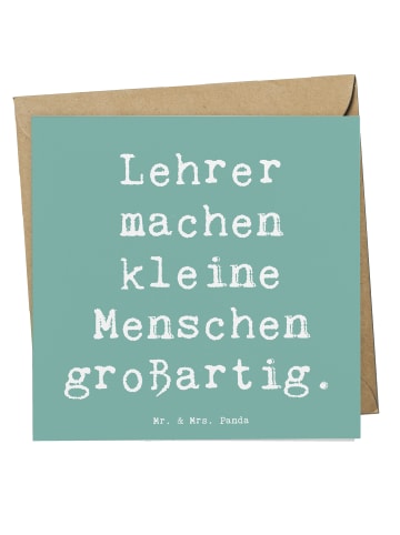Mr. & Mrs. Panda Deluxe Karte Spruch Lehrer Großartig mit Spruch in Meeresbrise