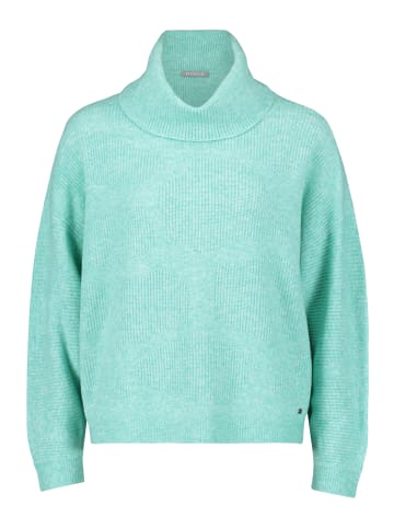 BETTY & CO Strickpullover mit überschnittenen Ärmeln in Green Melange