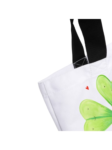 Mr. & Mrs. Panda Schultasche Blume Kleeblatt mit Spruch in Weiß