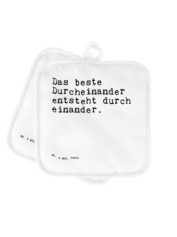 Mr. & Mrs. Panda Topfuntersetzer Das beste Durcheinander entsteh... in Weiß