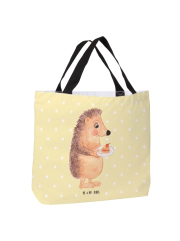 Mr. & Mrs. Panda Strandtasche Igel Kuchenstück ohne Spruch in Gelb Pastell