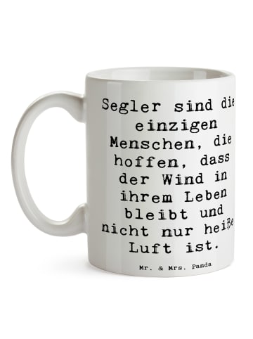 Mr. & Mrs. Panda Teetasse Spruch Segeln Lebenswind mit Spruch in Weiß