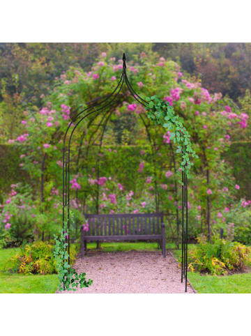 Rosenbogen in Schwarz - (B)145 x (H)270 x (T)37 cm