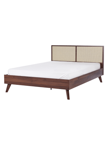 Beliani 2-tlg Doppelbett MONPAZIER in Braun/Naturfarben