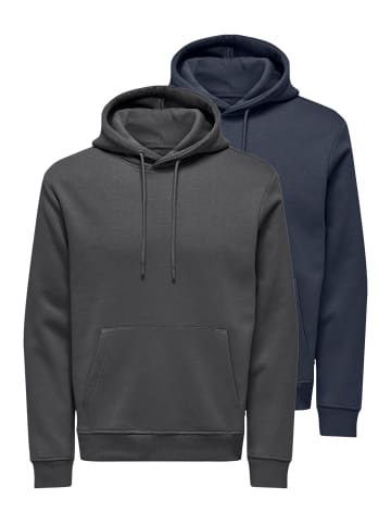 ONLY & SONS Sweatshirt / Hoodie Connor in Dunkelblau / dunkelgrau