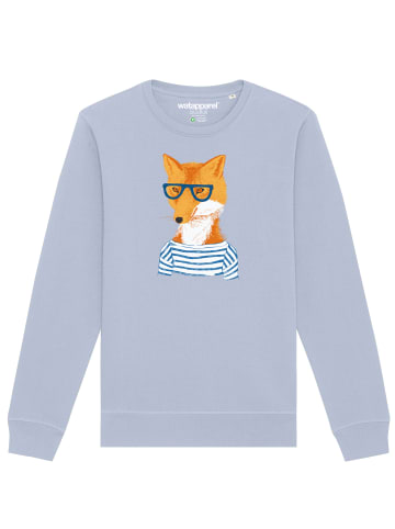 wat? Apparel Sweatshirt Fuchs in Serene Blue