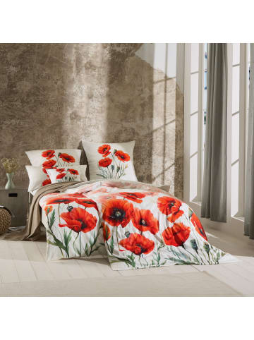 Erwin Müller Mako-Satin Kuschelkissenbezug in weiß-rot