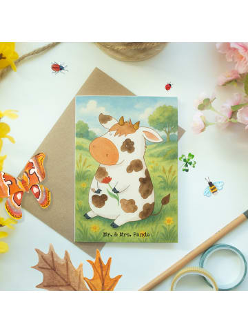 Mr. & Mrs. Panda Grußkarte Kuh Design ohne Spruch in Weiß