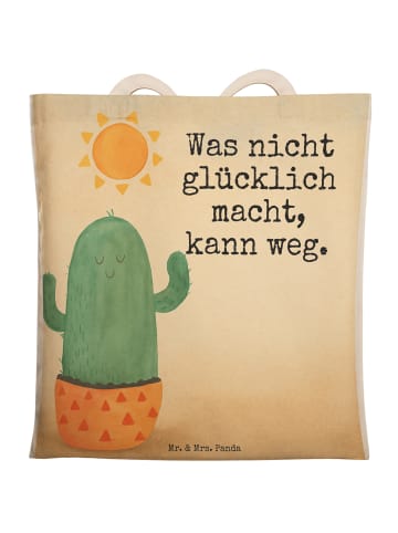 Mr. & Mrs. Panda Stofftragetasche Kaktus Sonne Design mit Spruch in Weiß