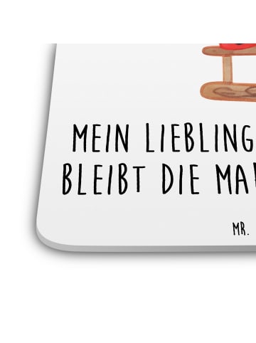 Mr. & Mrs. Panda Glasuntersetzer Smörle Rodeln mit Spruch in Weiß