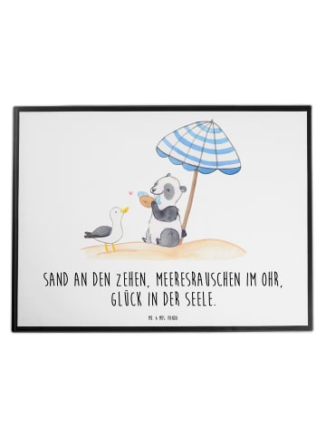 Mr. & Mrs. Panda Schreibtischunterlage Sommer Meer Glück mit Spruch in Weiß