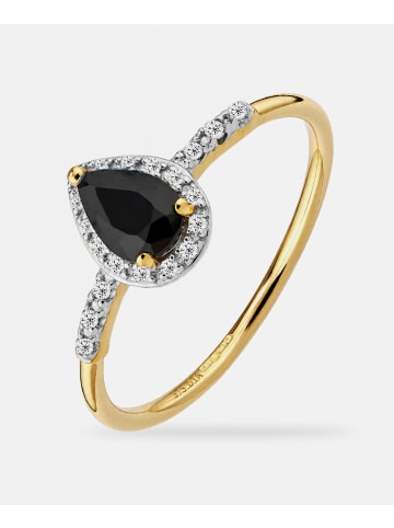 Diamant L'éternel Ring, mit Saphir, 375 Gelbgold