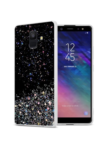 cadorabo Hülle für Samsung Galaxy A6 2018 Glitter in Schwarz mit Glitter