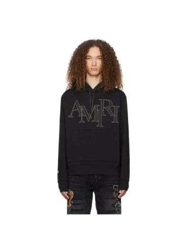 Amiri Amiri Logo Patch Drawstring Pullover Schwarz Herren