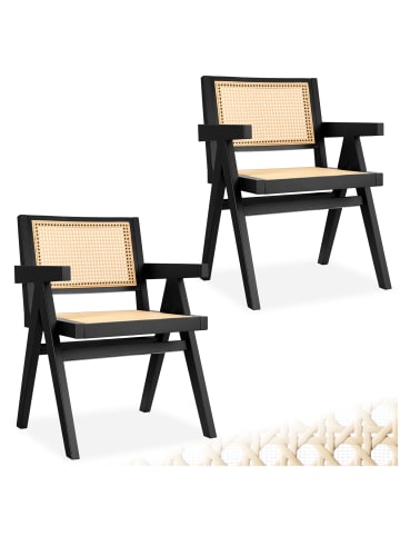 tectake Armlehnstuhl im Boho-Stil, 59 x 56,5 x 82,5 cm, Belastbarkeit 120 kg