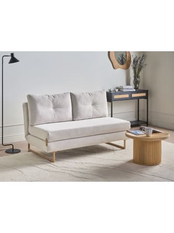 Beliani Schlafsofa JERSLEV in Weiß/Braun - (W) 150 x (H) 87 x (L) 84 cm